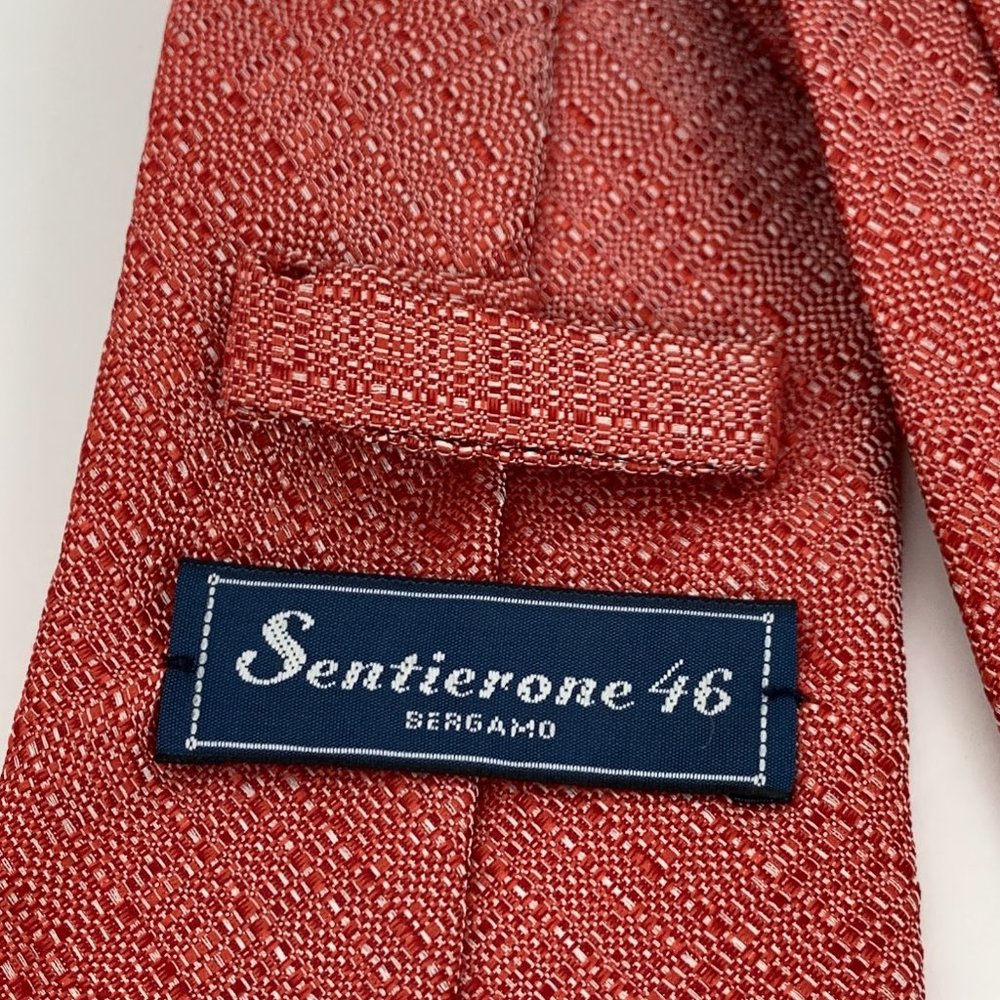 Sentierone 46 Bergamo Red Silk Tie - Picture 5 of 7